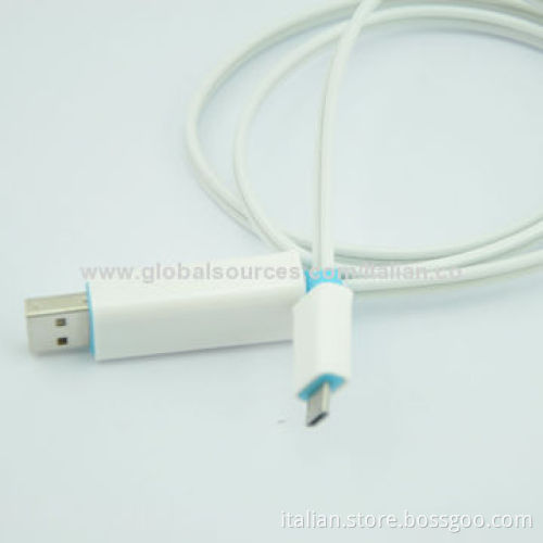 Micro LED USB light cable for smartphone
